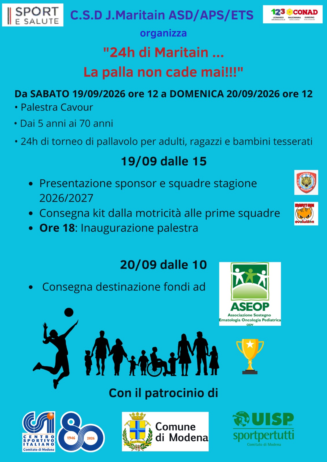 Volantino 24h di Maritain - La palla non cade mai - 19 e 20 settembre 2026